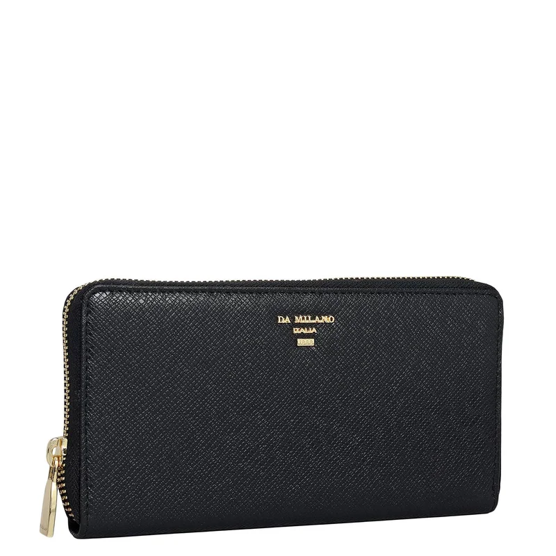 دا ميلانو Franzy Leather Ladies Wallet - Black